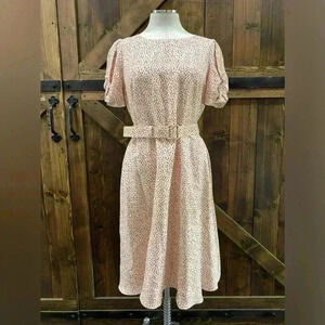 LAFAYETTE 148 New York Adriana Belted 100% Silk Midi Dress Size 6